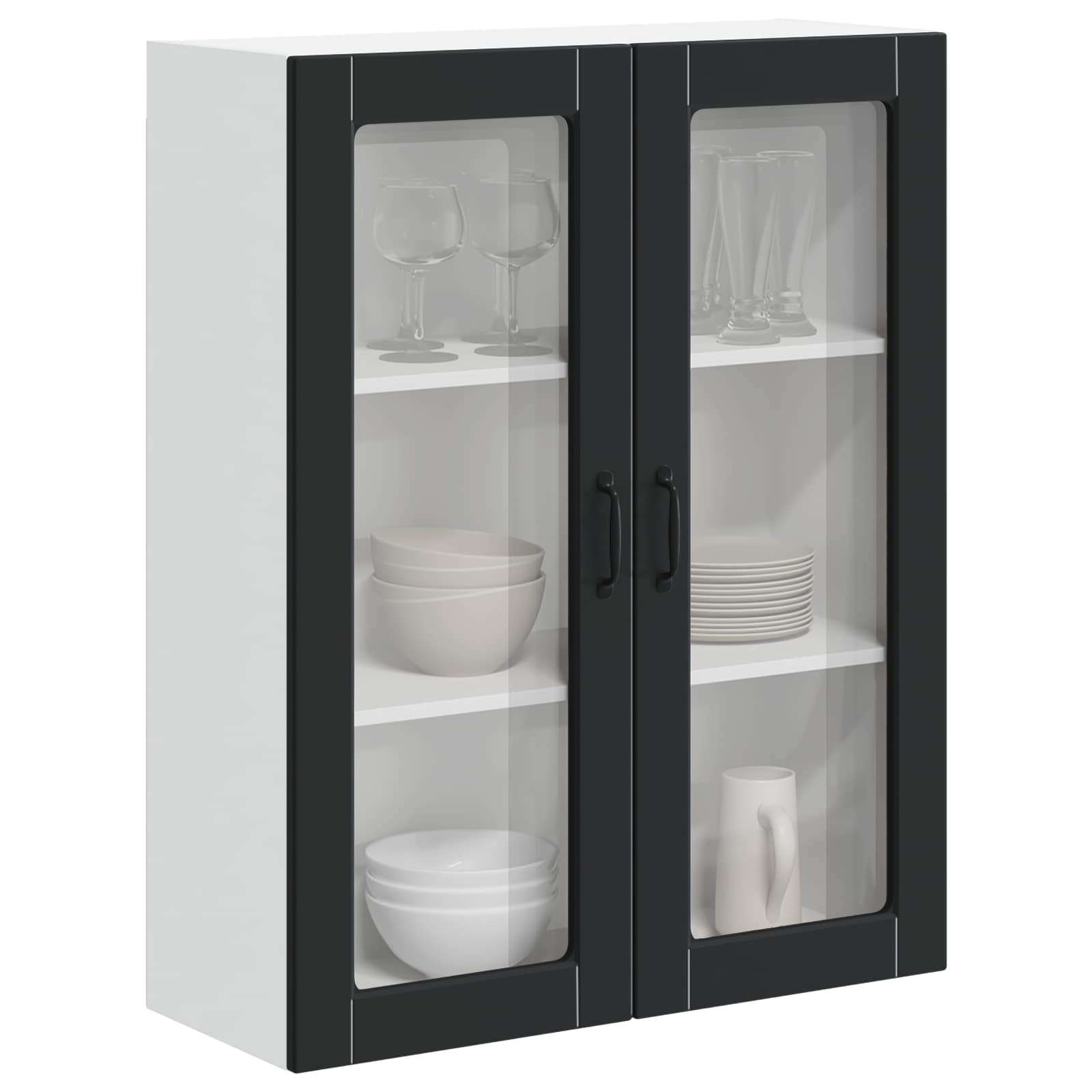 Pensile cucina-Mobile Cucina da Parete Nero 80 x 31 x 100 cm Legno multistrato