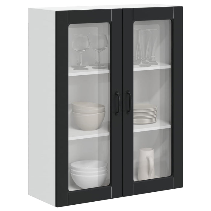 Pensile cucina-Mobile Cucina da Parete Nero 80 x 31 x 100 cm Legno multistrato