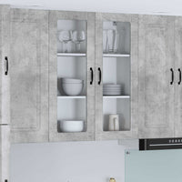 Pensile cucina con porta-Mobile Cucina da Parete Grigio cemento 80 x 31 x 100 cm