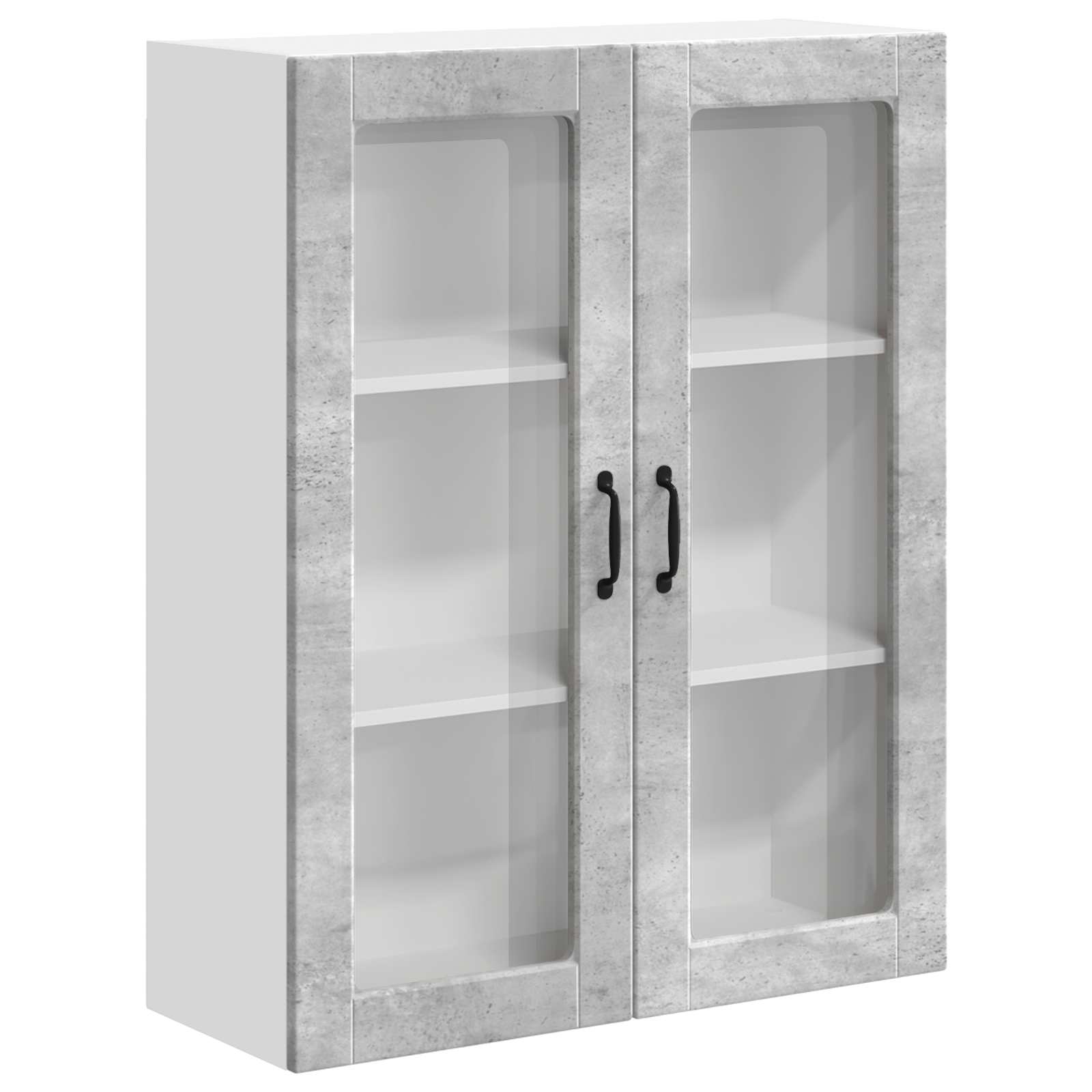 Pensile cucina con porta-Mobile Cucina da Parete Grigio cemento 80 x 31 x 100 cm