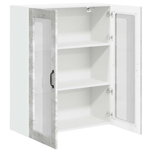 Pensile cucina con porta-Mobile Cucina da Parete Grigio cemento 80 x 31 x 100 cm