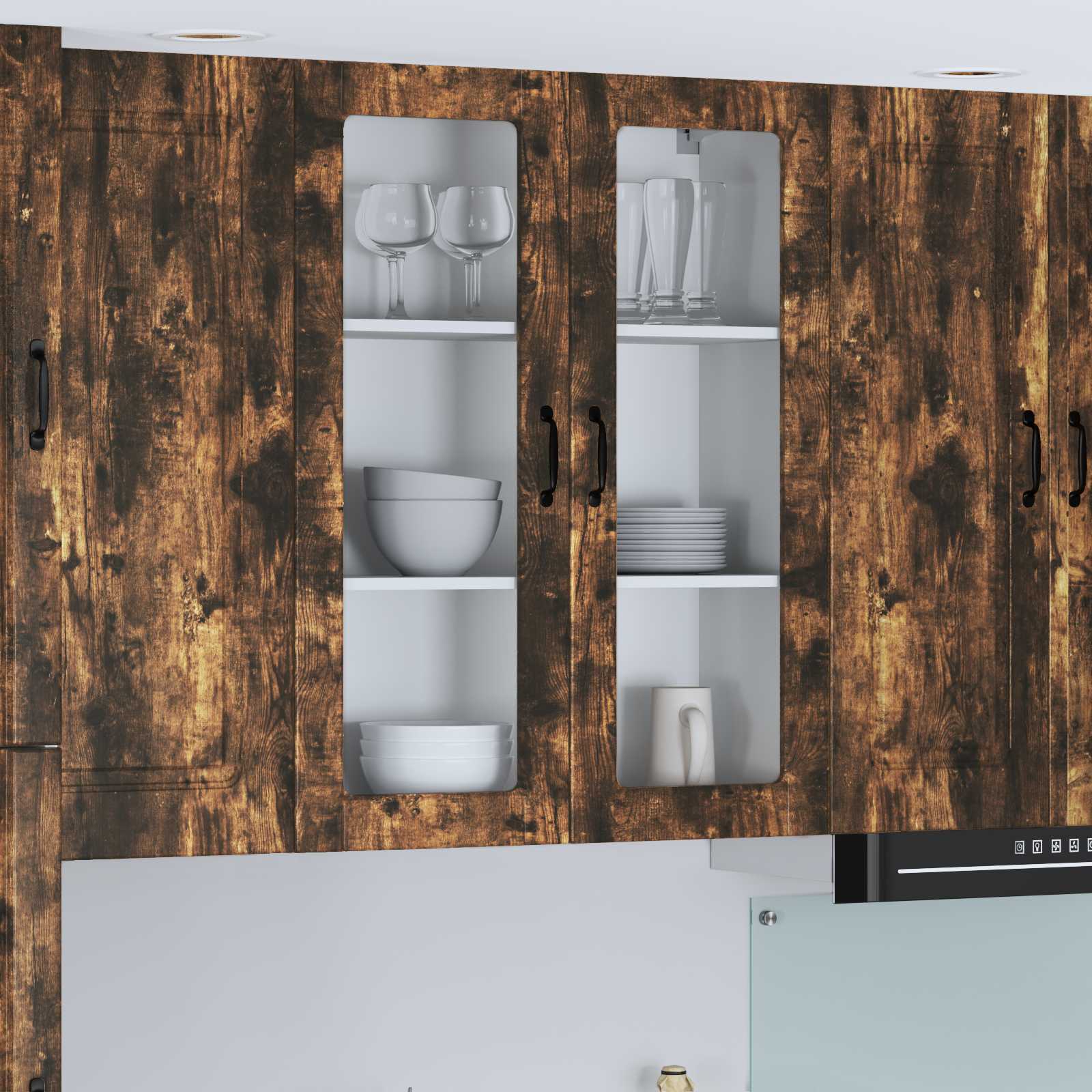 Pensile cucina-Mobile Cucina da Parete Rovere fum¨¦ 80 x 31 x 100 cm Legno multistrato