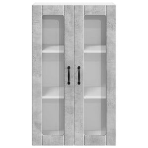 Pensile cucina con porta-Mobile Cucina da Parete Grigio cemento 60 x 31 x 100 cm