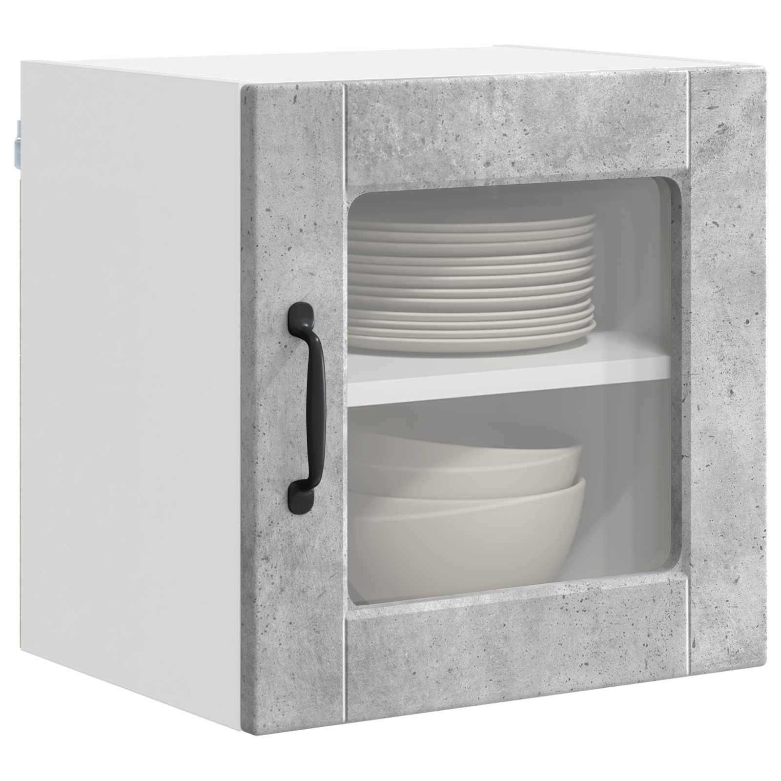 Mobile da cucina con porta 2 pz-Set di 2 Armadio da cucina Grigio cemento 40 x 31 x 40 cm 709978