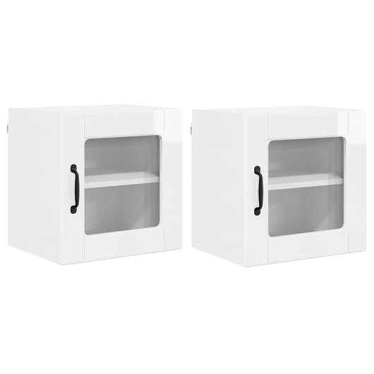Mobile da cucina con porta 2 pz-Set di 2 Armadio da cucina Bianco Lucido 40 x 31 x 40 cm 731515