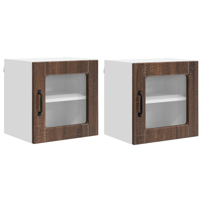 Mobile da cucina con porta 2 pz-Set di 2 Armadio da cucina Rovere Marrone 40 x 31 x 40 cm 223746