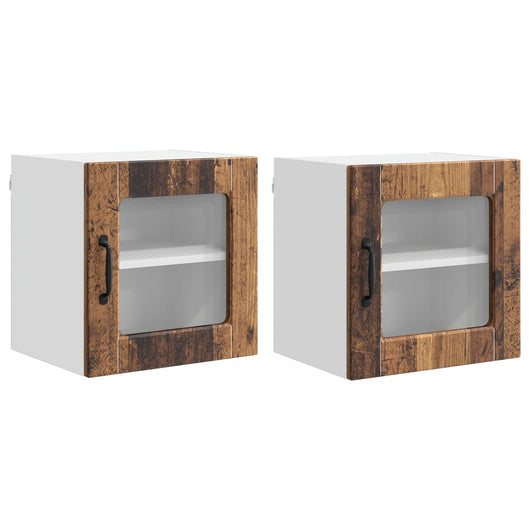 Mobile da cucina con porta 2 pz-Set di 2 Armadio da cucina Legno vecchio 40 x 31 x 40 cm 743769