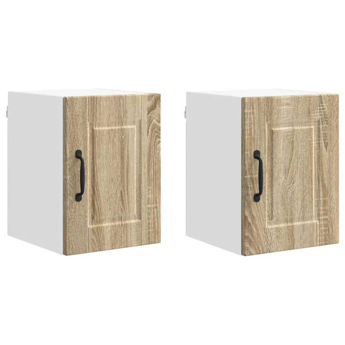 Mobile da cucina con porta 2 pz-Set di 2 Armadio da cucina Rovere Sonoma 30 x 31 x 40 cm