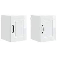 Mobile da cucina con porta 2 pz-Set di 2 Armadio da cucina Bianco Lucido 30 x 31 x 40 cm