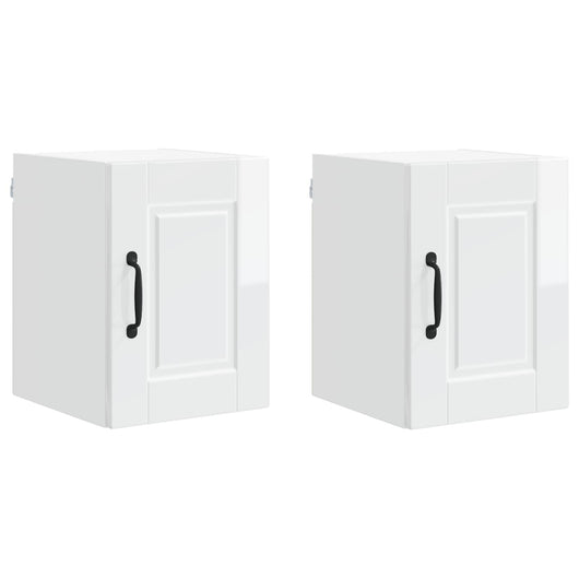 Mobile da cucina con porta 2 pz-Set di 2 Armadio da cucina Bianco Lucido 30 x 31 x 40 cm