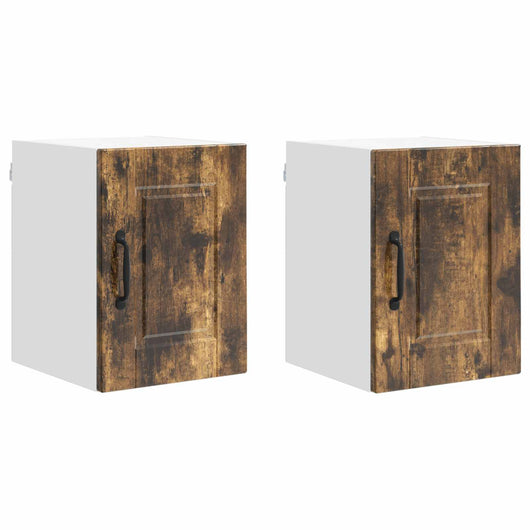Mobile da cucina con porta 2 pz-Set di 2 Armadio da cucina Rovere fum¨¦ 30 x 31 x 40 cm