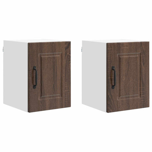 Mobile da cucina con porta 2 pz-Set di 2 Armadio da cucina Rovere Marrone 30 x 31 x 40 cm