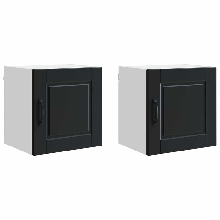 Mobile da cucina 2 pz-Set di 2 Armadio da cucina Nero 40 x 31 x 40 cm Legno multistrato 679593