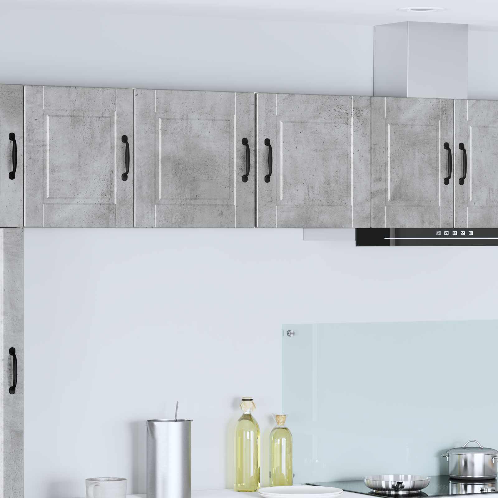 Mobile da cucina con porta 2 pz-Set di 2 Armadio da cucina Grigio cemento 40 x 31 x 40 cm 729549