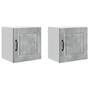 Mobile da cucina con porta 2 pz-Set di 2 Armadio da cucina Grigio cemento 40 x 31 x 40 cm 729549