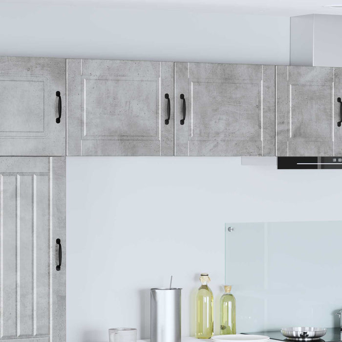 Mobile da cucina con porta 2 pz-Set di 2 Armadio da cucina Grigio cemento 50 x 31 x 40 cm