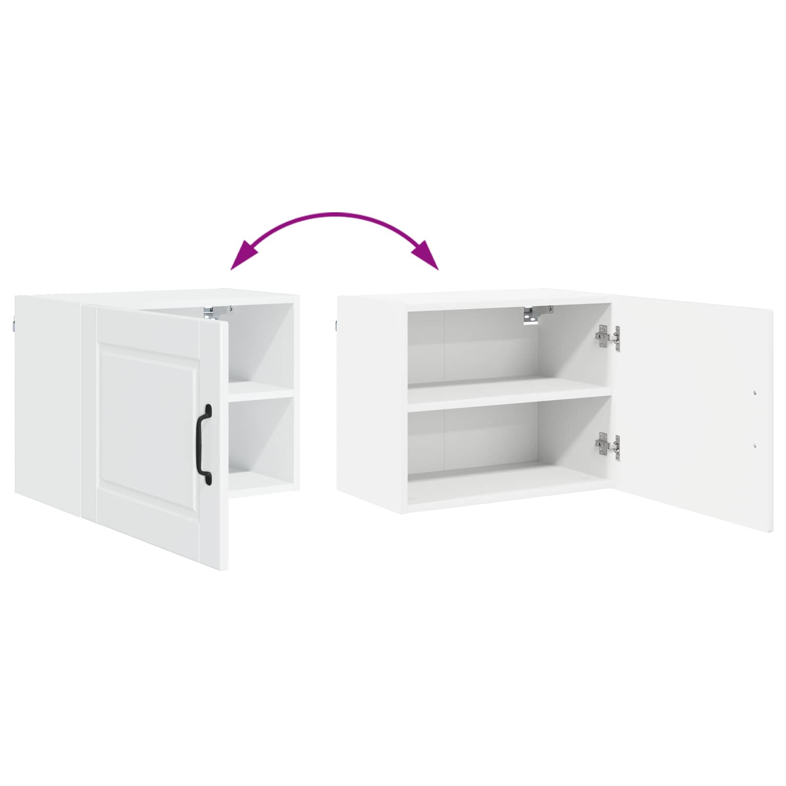 Mobile da cucina con porta 2 pz-Set di 2 Armadio da cucina Bianco Lucido 50 x 31 x 40 cm