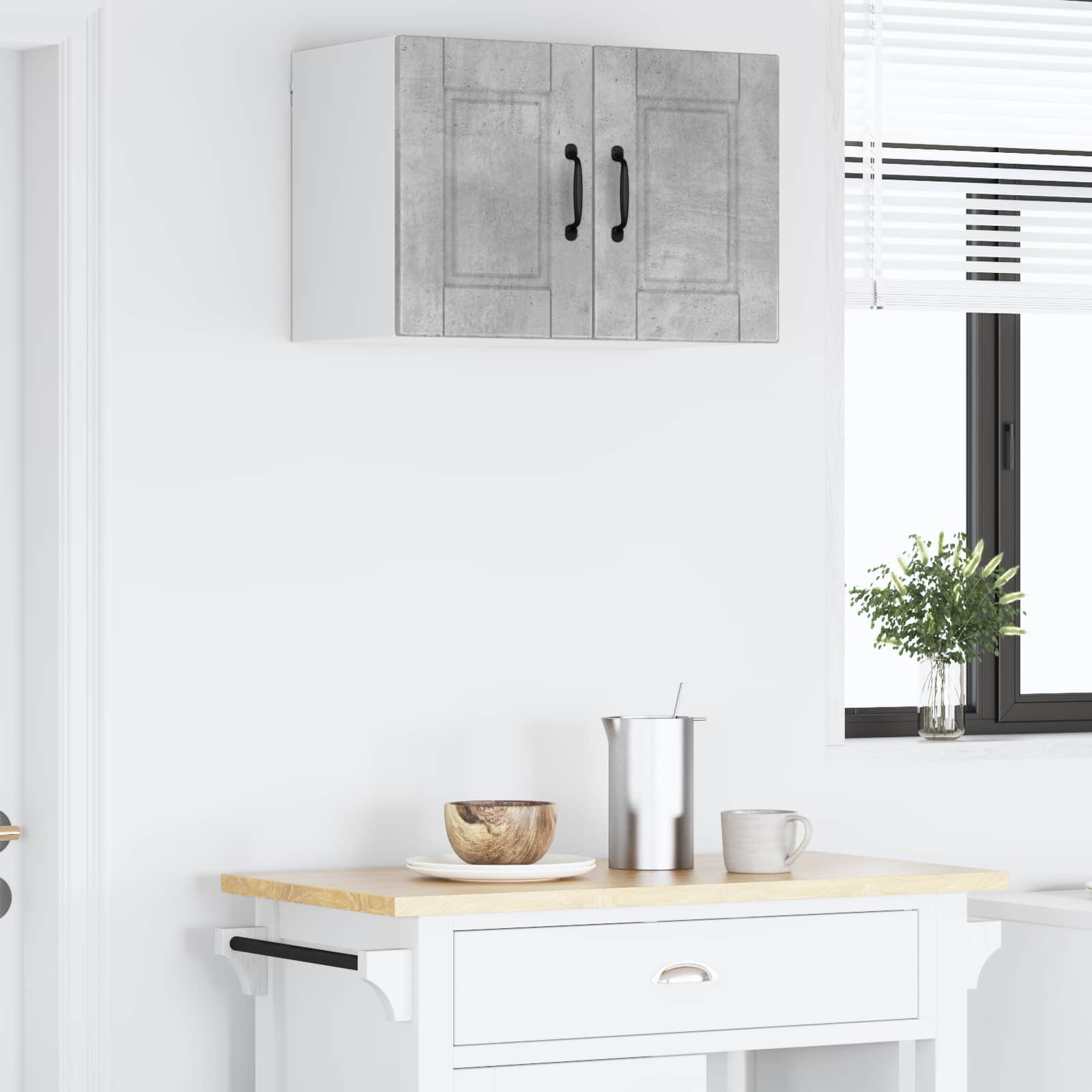 Mobile da cucina con lo scaffale Grigio cemento 60 x 31 x 40 cm 885271
