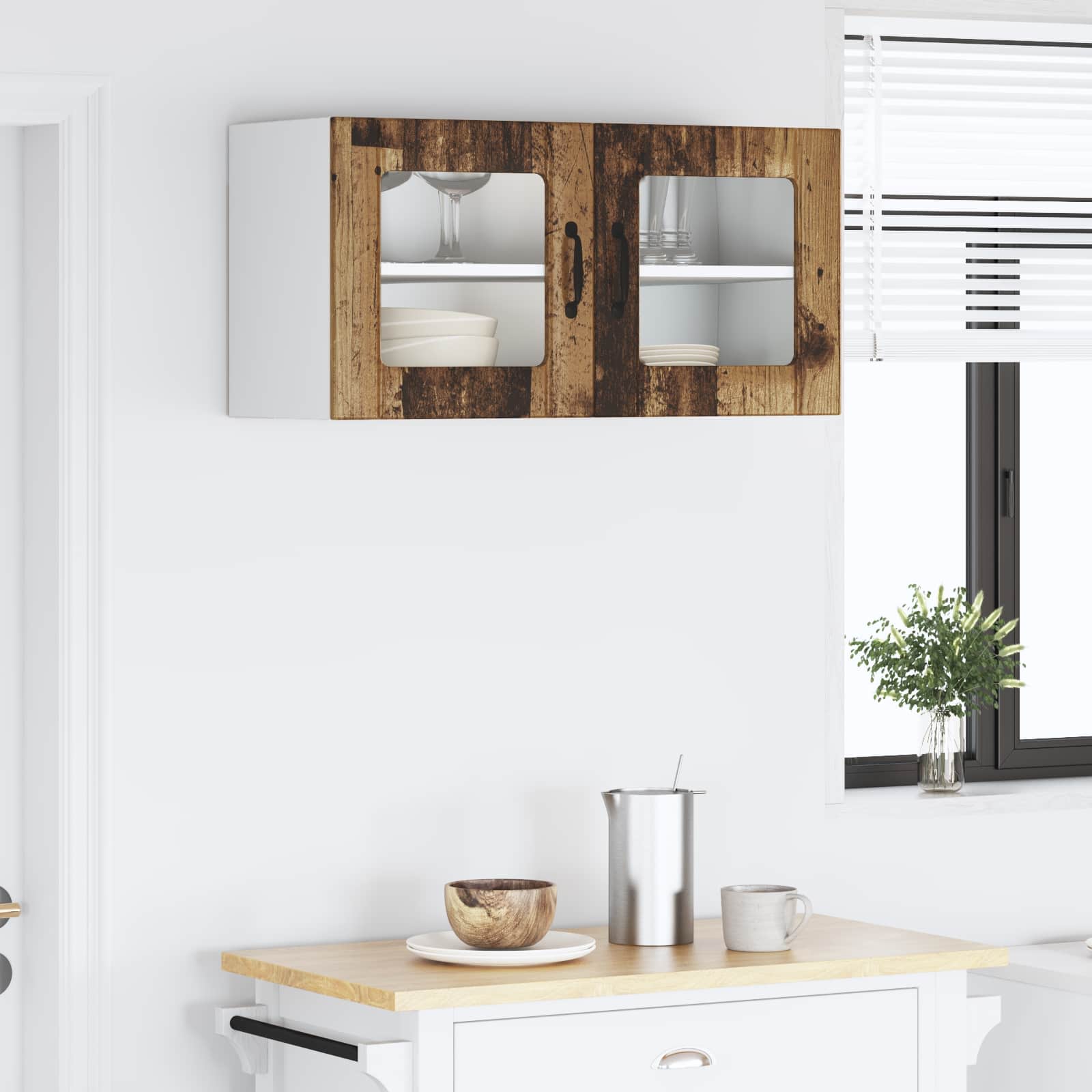 Mobile da cucina con lo scaffale Legno vecchio 80 x 31 x 40 cm 885303