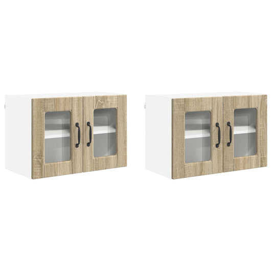 Mobile da cucina con porta 2 pz-Set di 2 Armadio da cucina Rovere Sonoma 60 x 31 x 40 cm 147314