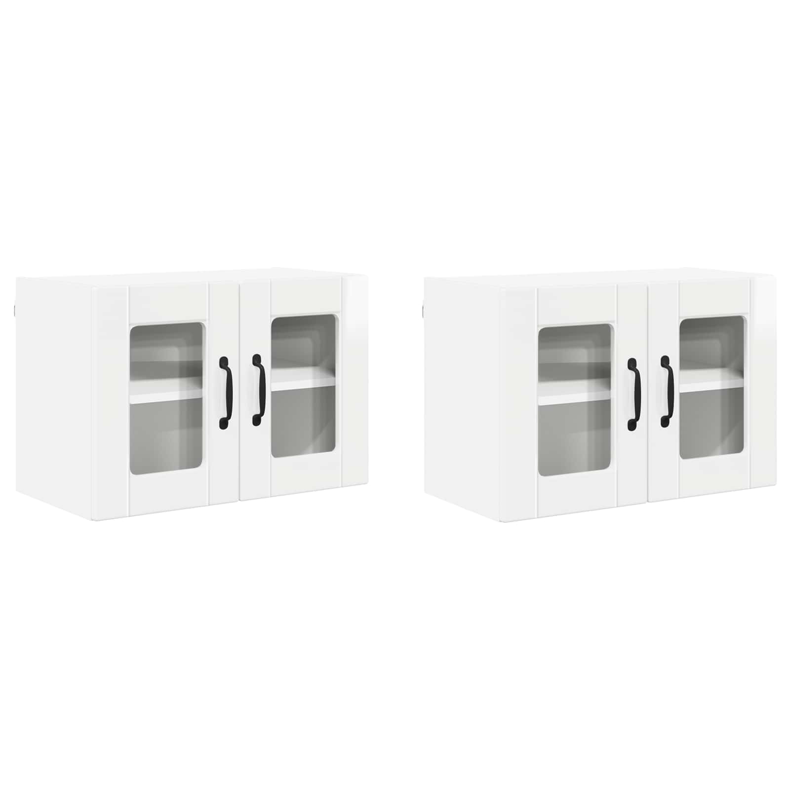 Mobile da cucina con porta 2 pz-Set di 2 Armadio da cucina Bianco Lucido 60 x 31 x 40 cm 440215