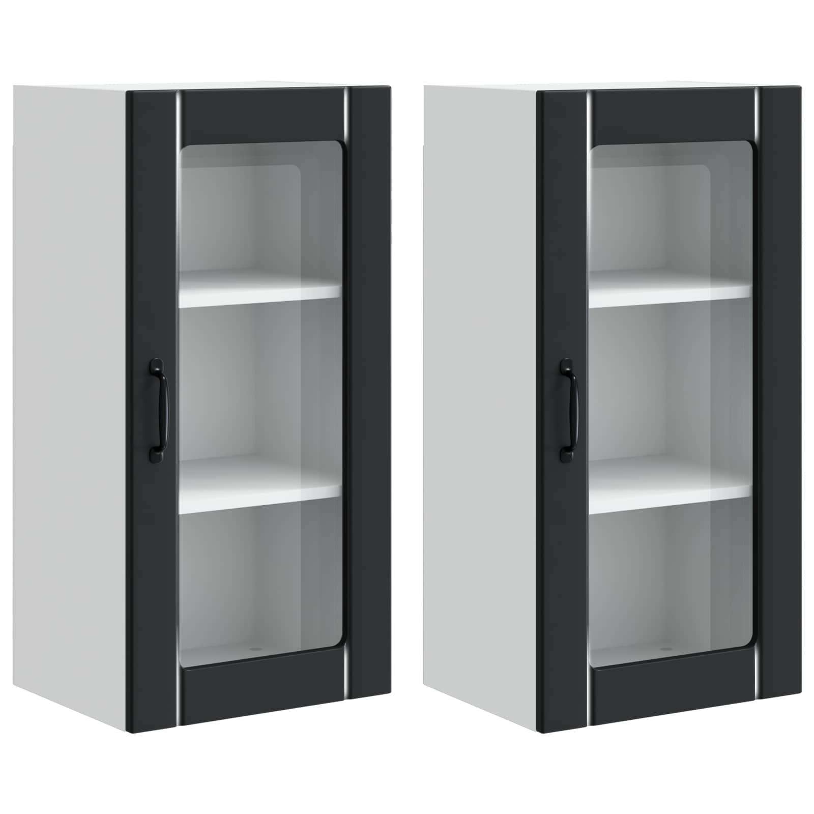 Mobile da cucina 2 pz-Set di 2 Armadio da cucina Nero 40 x 31 x 80 cm Legno multistrato 258770