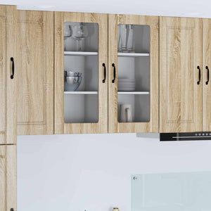 Mobile da cucina con porta 2 pz-Set di 2 Armadio da cucina Rovere Sonoma 40 x 31 x 80 cm