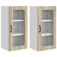 Mobile da cucina con porta 2 pz-Set di 2 Armadio da cucina Rovere Sonoma 40 x 31 x 80 cm