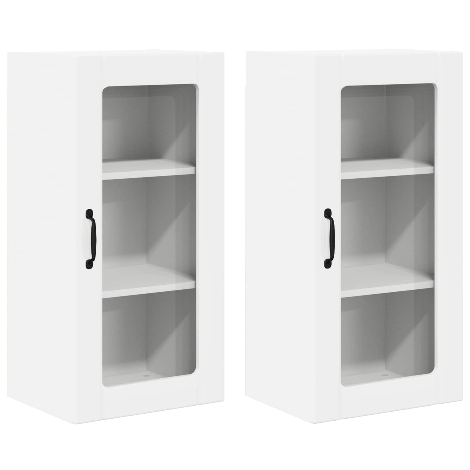 Mobile da cucina con porta 2 pz-Set di 2 Armadio da cucina Bianco Lucido 40 x 31 x 80 cm