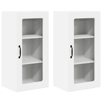 Mobile da cucina con porta 2 pz-Set di 2 Armadio da cucina Bianco Lucido 40 x 31 x 80 cm