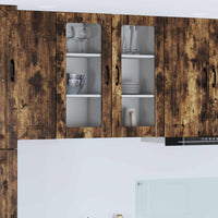 Mobile da cucina con porta 2 pz-Set di 2 Armadio da cucina Rovere fum¨¦ 40 x 31 x 80 cm