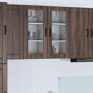 Mobile da cucina con porta 2 pz-Set di 2 Armadio da cucina Rovere Marrone 40 x 31 x 80 cm