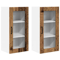 Mobile da cucina con porta 2 pz-Set di 2 Armadio da cucina Legno vecchio 40 x 31 x 80 cm