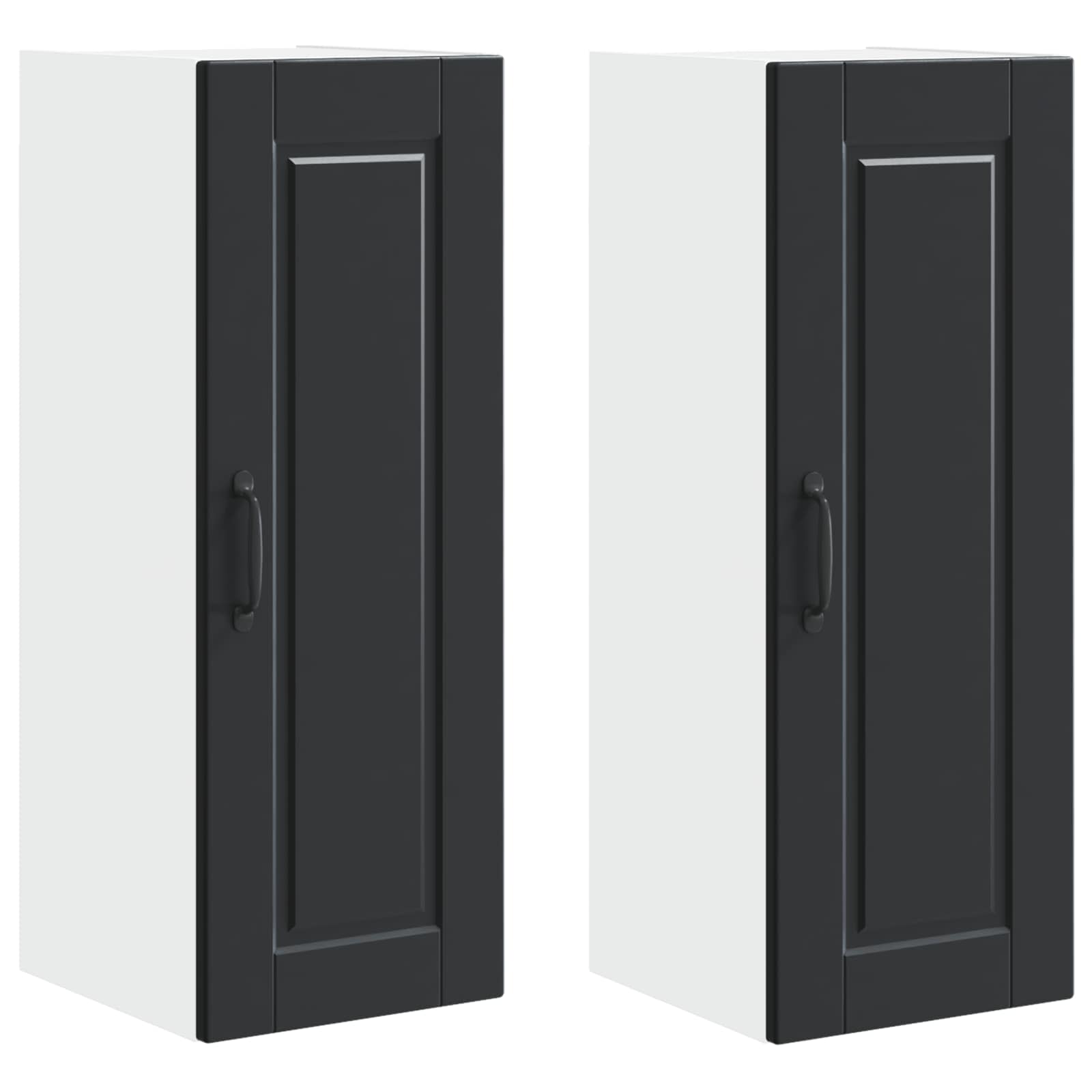 Mobile da cucina 2 pz-Set di 2 Armadio da cucina Nero 30 x 31 x 80 cm Legno multistrato 854506