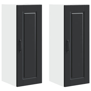 Mobile da cucina 2 pz-Set di 2 Armadio da cucina Nero 30 x 31 x 80 cm Legno multistrato 854506