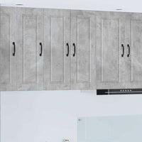 Mobile da cucina con porta 2 pz-Set di 2 Armadio da cucina Grigio cemento 30 x 31 x 80 cm