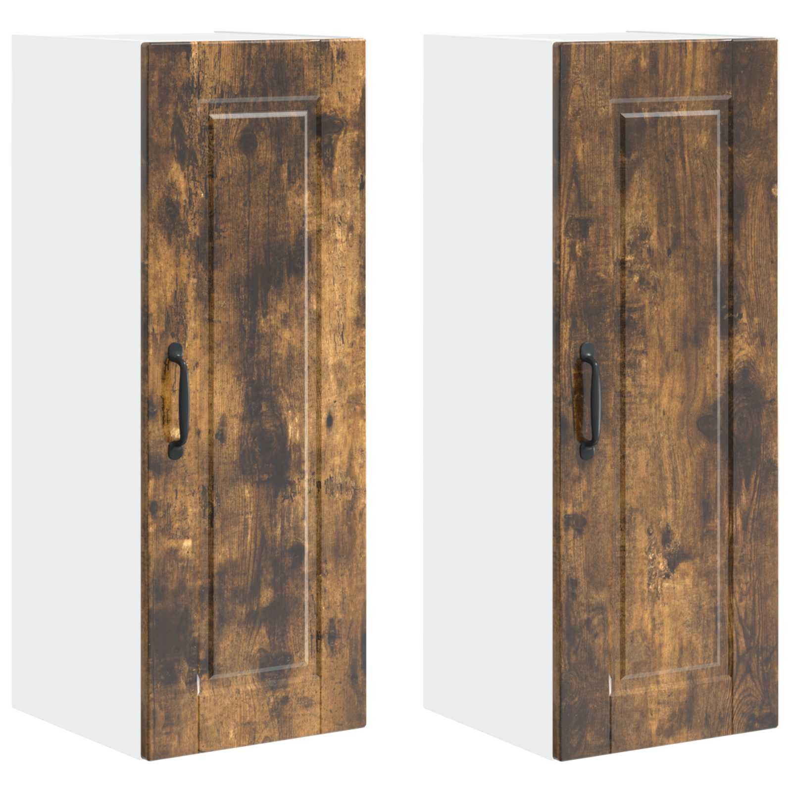 Mobile da cucina con porta 2 pz-Set di 2 Armadio da cucina Rovere fum¨¦ 30 x 31 x 80 cm