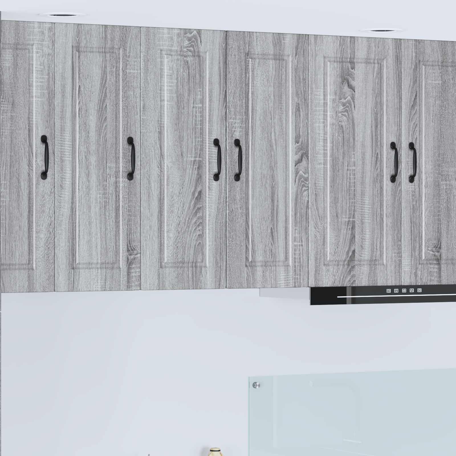 Mobile da cucina con porta 2 pz-Set di 2 Armadio da cucina Grigio Sonoma 30 x 31 x 80 cm