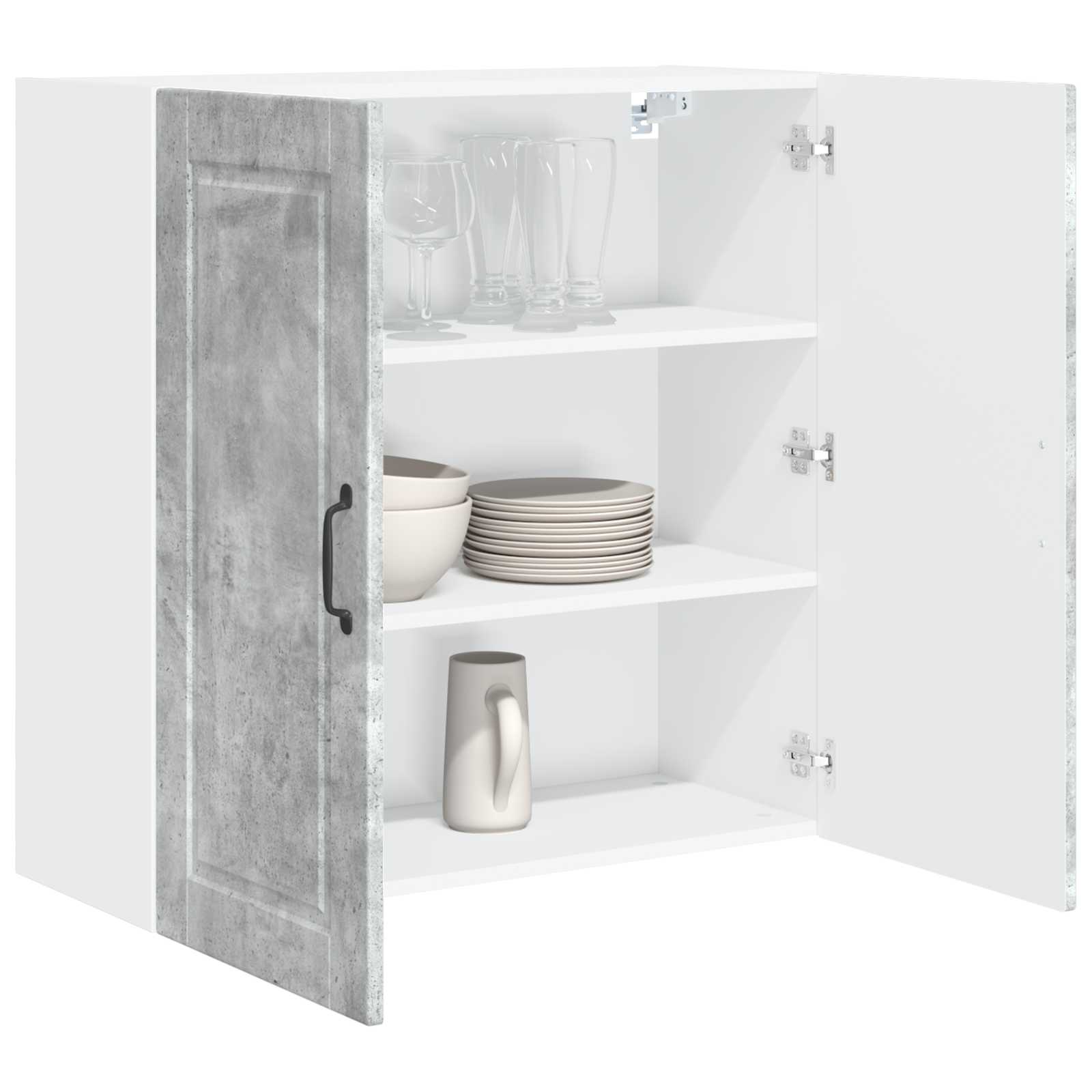 Mobile da cucina con lo scaffale-Armadio da cucina Grigio cemento 80 x 31 x 80 cm 183653