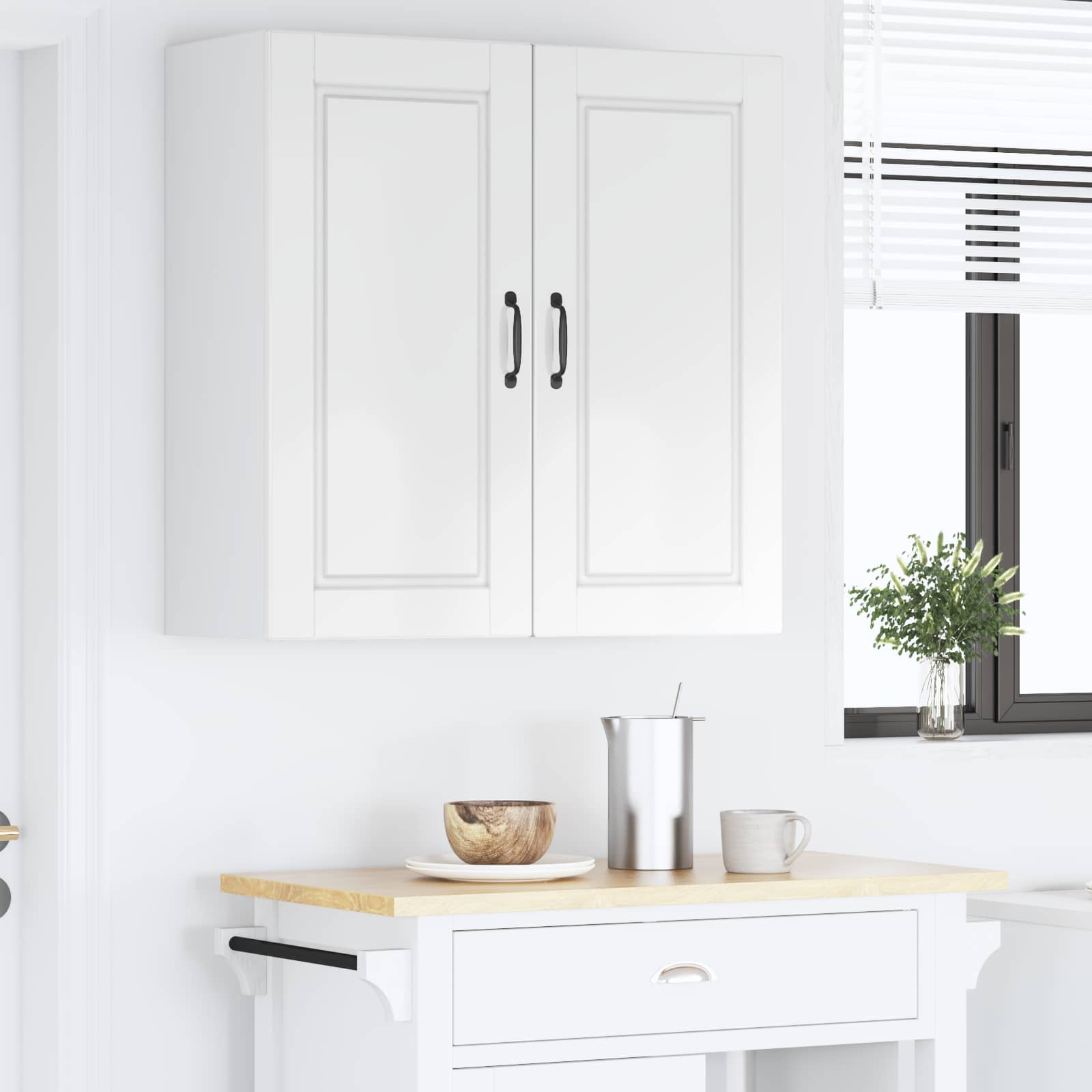 Mobile da cucina con lo scaffale Bianco Lucido 80 x 31 x 80 cm 885409