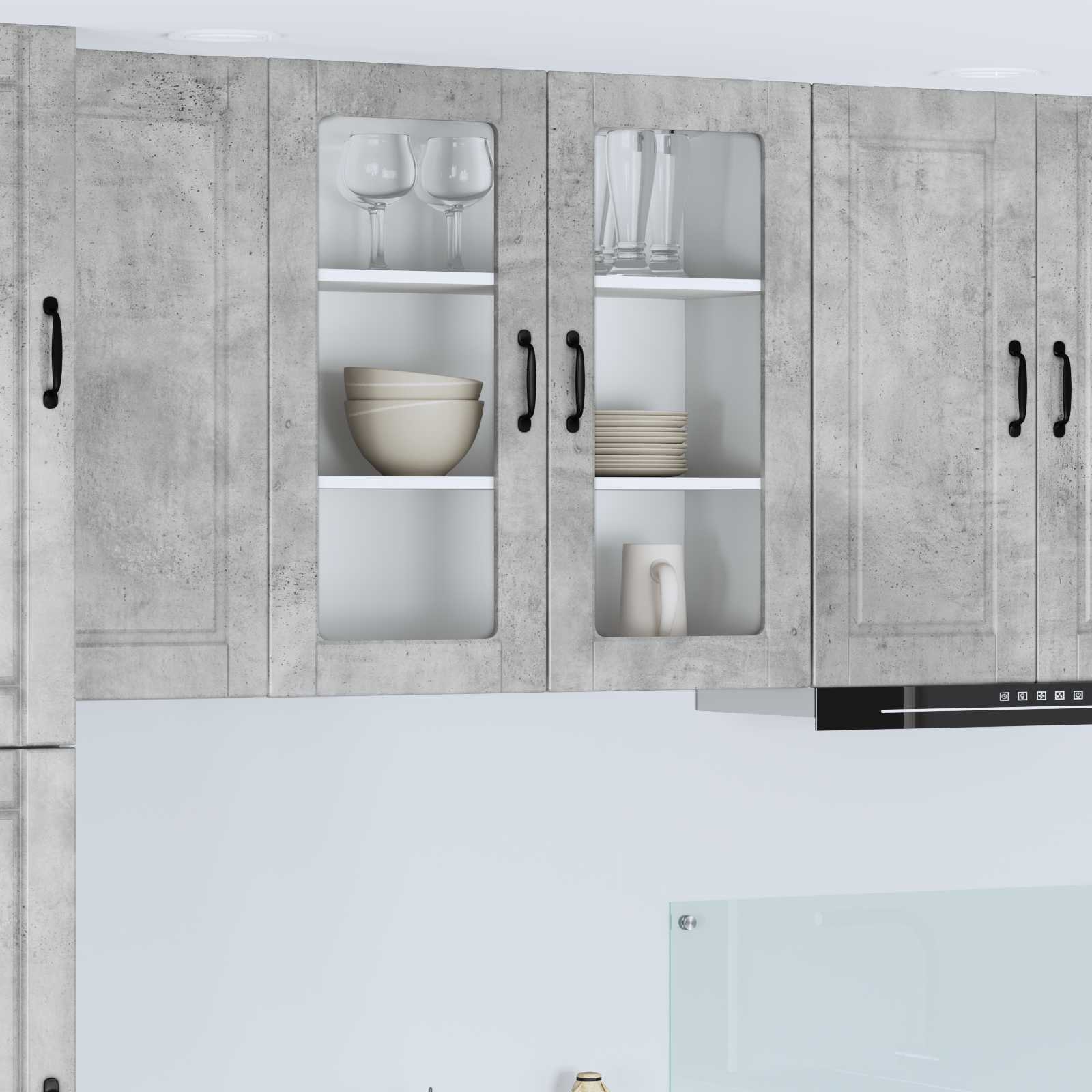 Mobile da cucina con lo scaffale-Armadio da cucina Grigio cemento 80 x 31 x 80 cm 981996