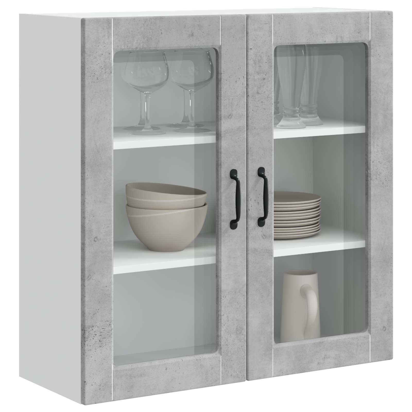 Mobile da cucina con lo scaffale-Armadio da cucina Grigio cemento 80 x 31 x 80 cm 981996