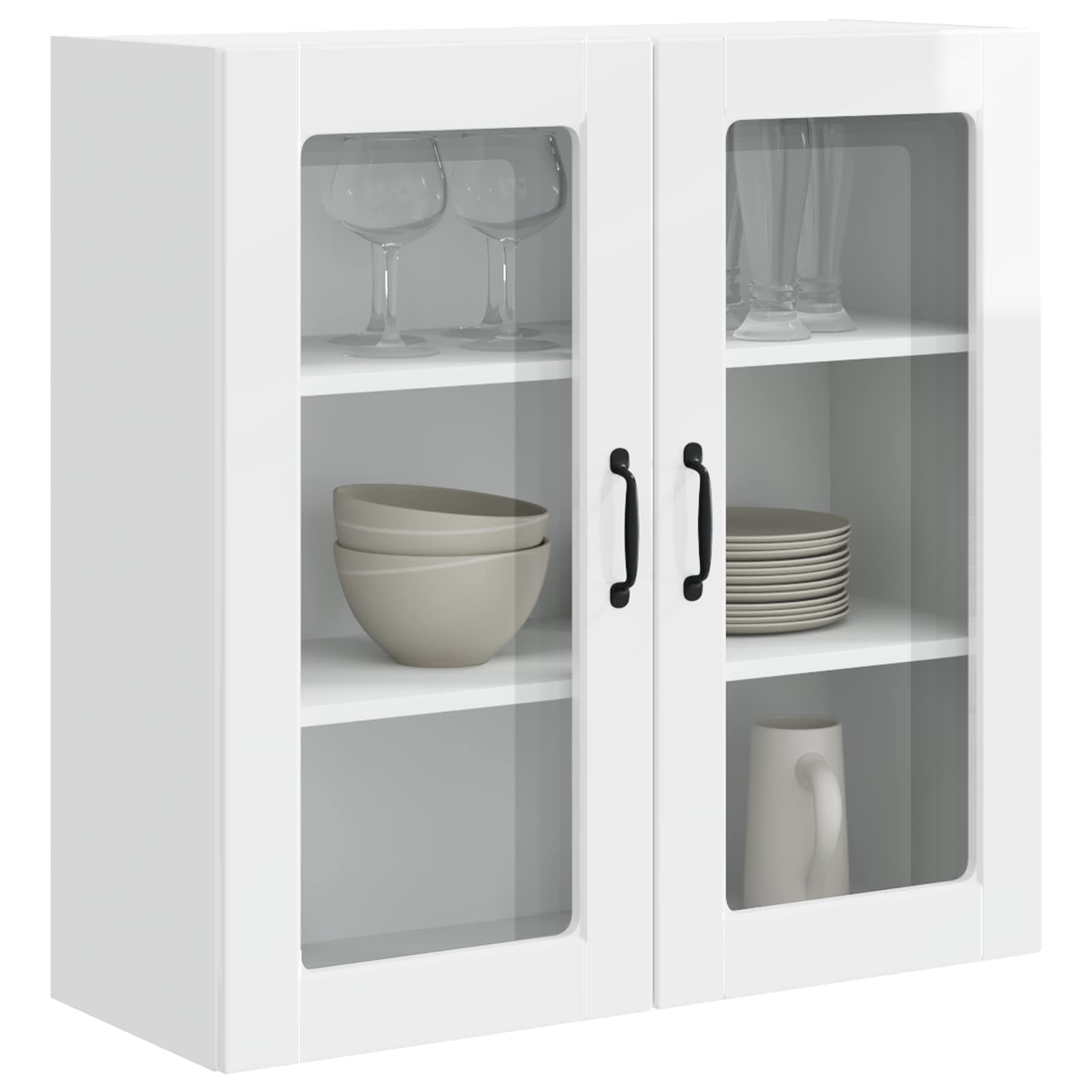 Mobile da cucina con lo scaffale-Armadio da cucina Bianco Lucido 80 x 31 x 80 cm 480176