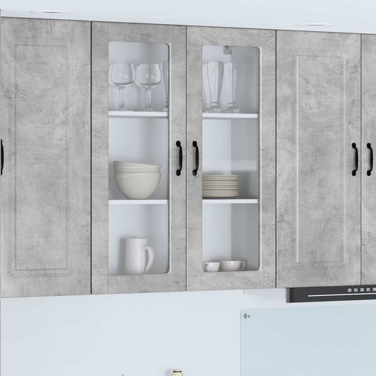 Pensile cucina con lo scaffale Grigio cemento 80 x 31 x 100 cm 885508