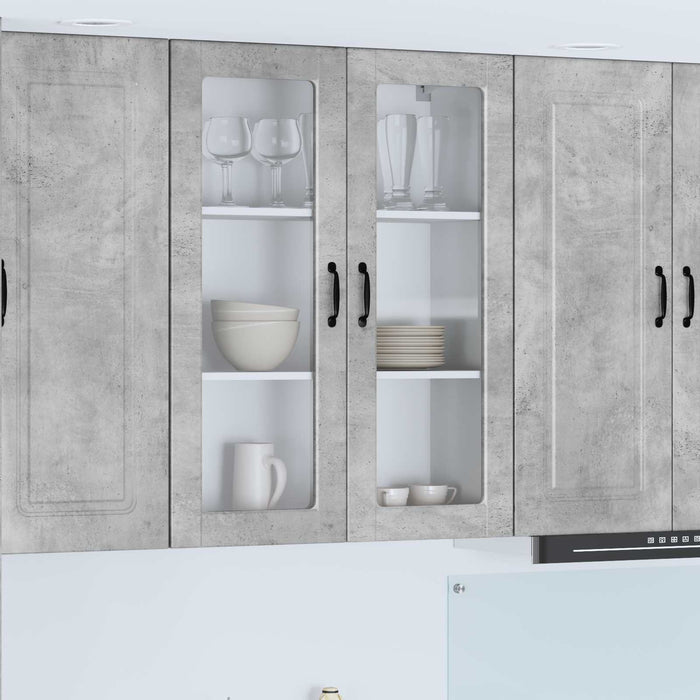 Pensile cucina con lo scaffale Grigio cemento 80 x 31 x 100 cm 885508