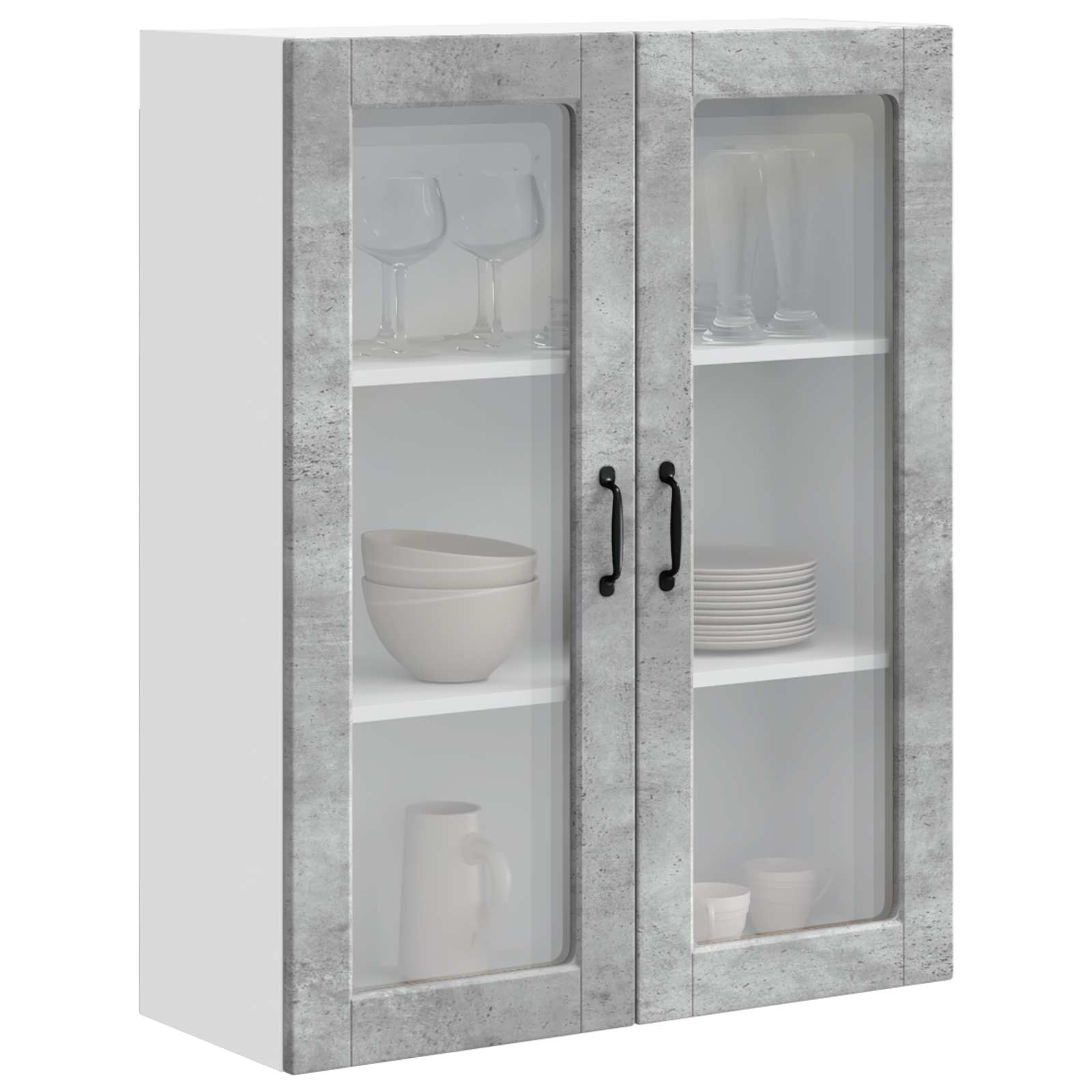Pensile cucina con lo scaffale Grigio cemento 80 x 31 x 100 cm 885508