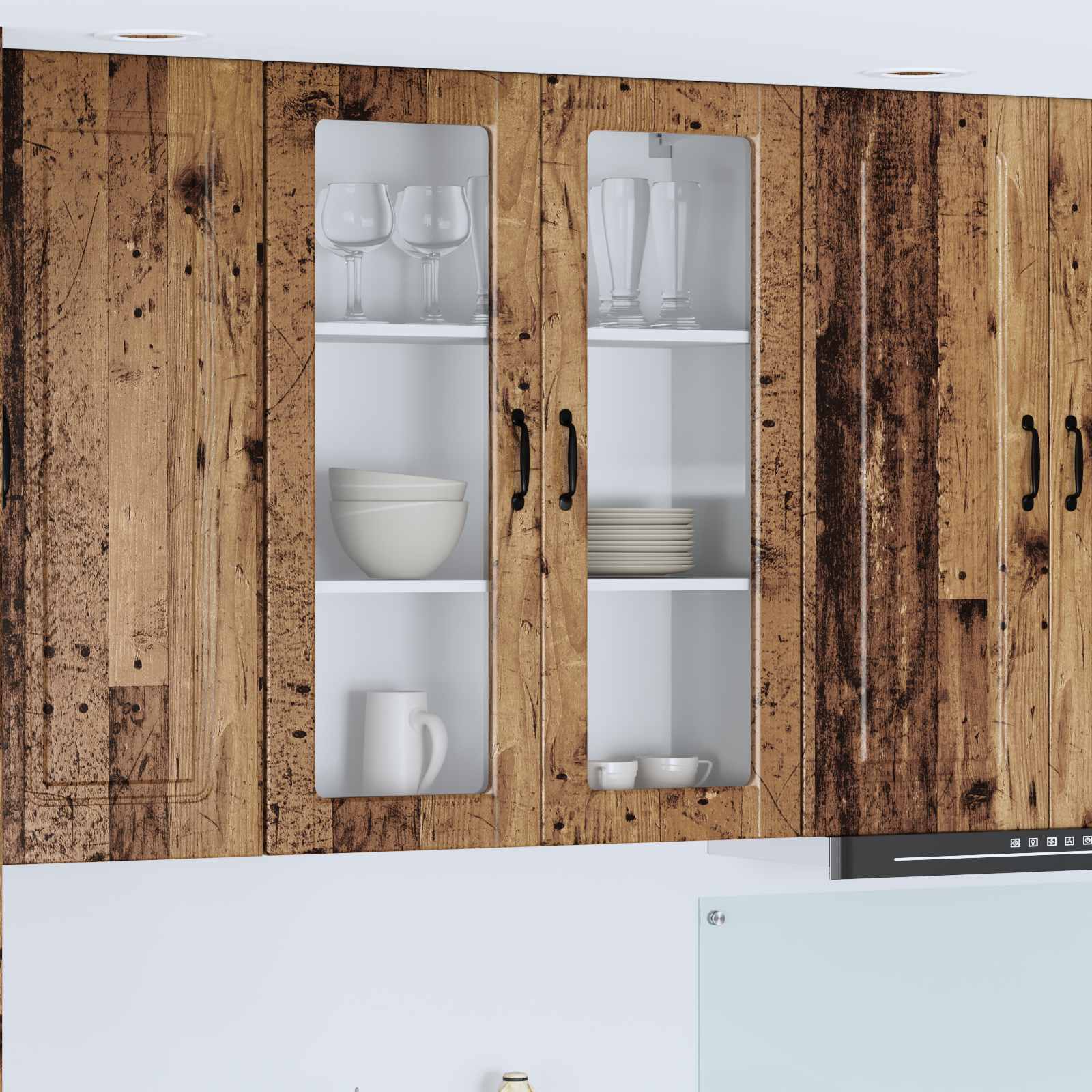 Mobile da cucina con lo scaffale-Armadio da cucina Legno vecchio 80 x 31 x 100 cm 508594