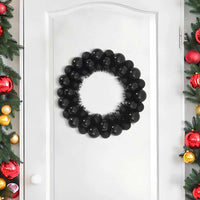 Corone di Palline di Natale 2 pz-Decorazioni natalizie Nero 33 x 33 x 7 cm