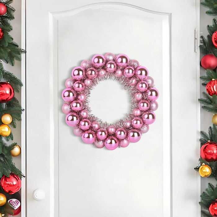 Corone di Palline di Natale 2 pcs Rosa 33 x 33 x 7 cm 42019679
