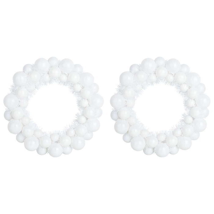 Corone di Palline di Natale 2 pcs Bianco 33 x 33 x 7 cm 42019680